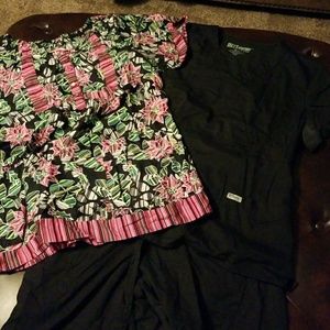 KOI and Black Grey's anatomy scrub set